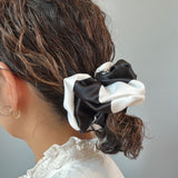 Black White Big Dot Scrunchie