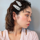 RE Hair Pin White Black Tweed