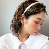 White Grey Silky Satin Slim Headband