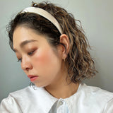 White Grey Silky Satin Thin Headband