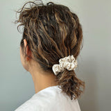 White Grey Silky Satin Mini Pony