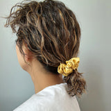 Yellow Gold Silky Satin Mini Scrunchie