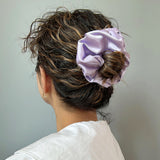 Purple Silky Satin Scrunchie