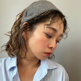 Wide Headband Grey Cotton