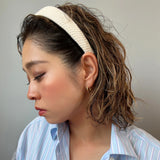 Thin Headband Off White Cotton