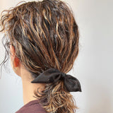 Black Sheer Dot Scrunchie Pony
