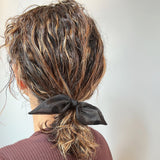Black Sheer Dot Scrunchie Pony