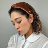 Brown Velour Turban Headband