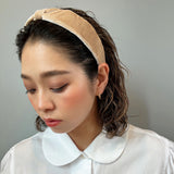 Beige Velour Turban Headband