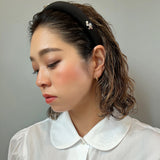 Slender Headband Silver Flower Studs