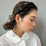 Slender Headband Pearl Silver Studs