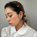 Slender Headband Pearl Silver Studs