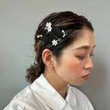 White Flower Studs Hair Pin