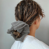Silver Lame Shuriken Scrunchie