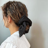 Black Lame Shuriken Scrunchie