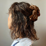 Brown Ribbon Silky Hair Clip