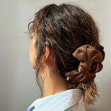 Brown Ribbon Silky Hair Clip