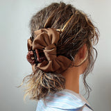 Brown Ribbon Silky Hair Clip