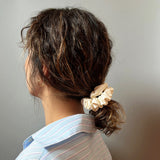 Eco White Leather Mini Scrunchie