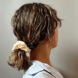Eco White Leather Mini Scrunchie