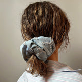 Patchwork Mix Denim Scrunchie