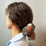 Patchwork Mix Navy Scrunchie