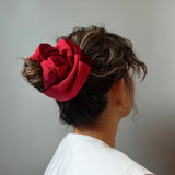 Mix Material Red Scrunchie