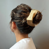 Patchwork Mix White yellow Scrunchie