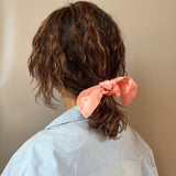 Peach Coral Ribbon Scrunchie