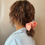 Peach Coral Ribbon Scrunchie