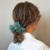 Smoky Teal Tutu Frill Scrunchie