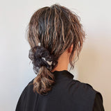 Black Tulle Camo Double Scrunchie