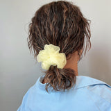 Lemon Yellow Organdy Scrunchie