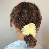 Lemon Yellow Organdy Scrunchie