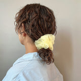Lemon Yellow Organdy Scrunchie