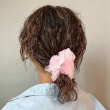 Sheer Pink Organdy Scrunchie
