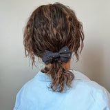 Navy Dot Ribbon Pony