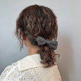 Black Grey Dot Ribbon Pony