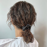 Black Silky Satin Mini Scrunchie