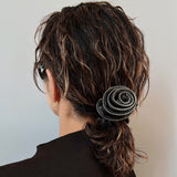 Rose Leather Black Scrunchie