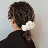 Rose Leather White Scrunchie