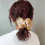 Leopard Corduroy Camel Scrunchie