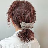 Herringbone Brown Ribbon Scrunchie