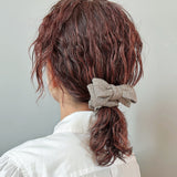 Herringbone Brown Ribbon Scrunchie