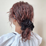 Brushed Velour Black Scrunchie