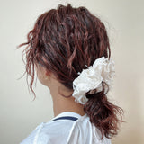 Brushed Velour Ivory Scrunchie