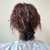 Brushed Velour Black Mini Scrunchie