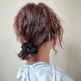 Brushed Velour Black Mini Scrunchie